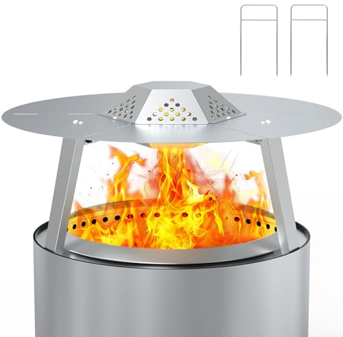 Outspark Wärmeabweiser für Soloofen Lagerfeuer 49,5 cm Edelstahl Heat Diffuser Zubehör mit Tragegriff und 3 Stützbeinen für 49,5 cm andere Outdoor Indoor Feuerstellen