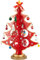 BRUBAKER Mini Albero di Natale in Legno - Piccolo Albero di Natale da Decorare - Addobbi da Tavolo per Natale incl. Ornamenti per Albero - Addobbi Natalizi per Tavolo e Davanzale - Rosso