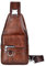 Hnonoxy Sling Bags Brusttasche Herren-Schultertaschen Crossbody Umhngetasche Schultertaschen Crossbody Taschen PU-Leder Wasserdichte Casual Chest Taschen für Wandern Radfahren Camping (DunkelBraun)