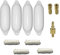 12skipper Bootsfender 4er-Set mit 4 Majoni Star 25 Fender inkl. 4 Fenderleinen, 2 Ersatzventilen, 1 Ventiladapter - weiß, 58 x 15cm