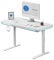 SENSE7 scrivania per computer Nomo, tavolo da gaming LED 120x60 cm, scrivania da ufficio con porte USB-C e USB 3.0, superficie in vetro, scrivania elettrica regolabile in altezza con cassetto e gancio