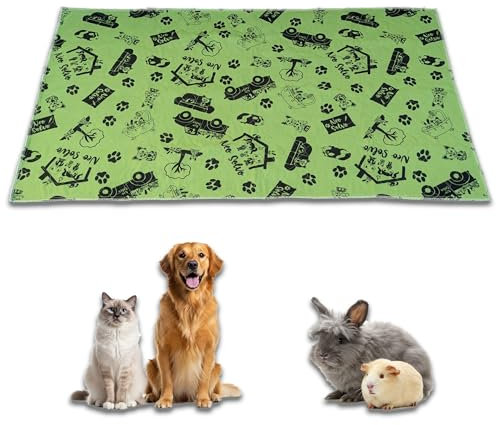 NEO SOLVO Grand Tapis 70cm x 140cm - Absorbant Imperméable Anti Dérapant - pour Chien, Lapin, Cochon d'Inde, Chat - sous la Gamelle - Apprentissage de la Propreté - Devant la Litière - Fond de Cage