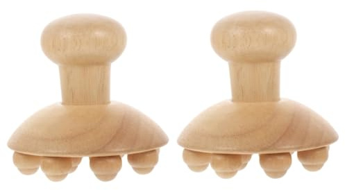 FRCOLOR 2 Stück Schröpfmassage Vakuum Perlen Rad Gerät Auslösen Punkt Körper Schröpfen Maschine Aufzug Unterlage Manuelle Guasha-rolle Guasha-roller Für Zu Hause Haushalt Buche