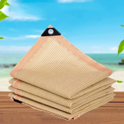 Rete Telo Ombra Rettangolare,Panno Ombreggiante Beige 99% Protezione Uv,Telo Coprente da Giardino,Tenda da Sole per Balconi e Terrazze,Piante/Serre/Esterni,Impermeabile (2x4m/6.6x13ft)