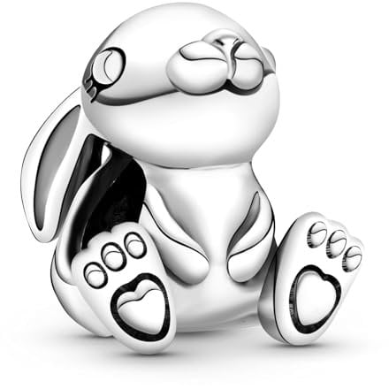 Ruaidhra Sterling Silber S925 Hase,Tier Charms & Beads für Damen,Family,Blume Glühwürmchen Schildkröte Moments Rosa Charm Anhänger für Armbänder,Sicherheitskette,Geschenk für Frauen Geburtstag