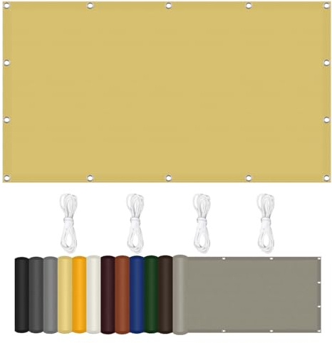 Tessuto Ombreggiante 240 x 330 cm Protezione UV 98%, Impermeabile Protezione Panno Ombreggiante con Occhielli per Pergola Piante da Patio Serra Pollaio, Piscina, Color Crema