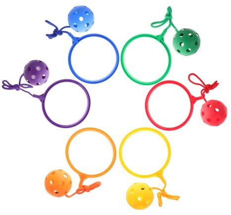 Supvox 6 Stück Flummi sportspiele für hupfball für kinderspielzeuge Bewegungsspielzeug spielzeuge federnd Springseil Sprungball am Knöchel Springspiel Plastik