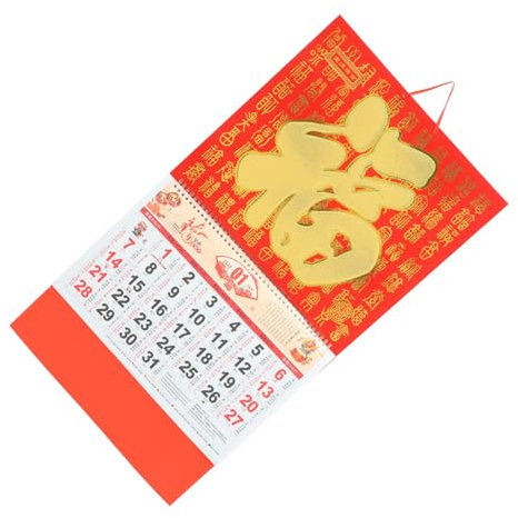 DOITOOL Mondkalender Wandkalender Chinesischer Kalender zum Abreißen Hängekalender mit Monddaten und Traditionellem Design für Wohnungen Büros und Studentenwohnheim