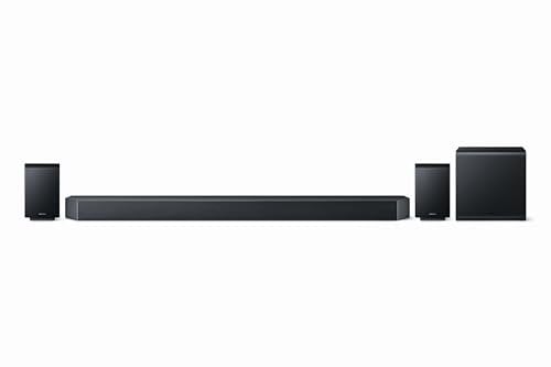 SAMSUNG HW-Q995GF Q-Series 11.1.4-Kanal-Soundbar für Fernseher, Kabelloser 8-Dual-Subwoofer, 4.0.2-Kanal-Rücklautsprecher, Kabelloses Dolby Atmos und DTS:X, SpaceFit Sound Pro, Q-Symphony