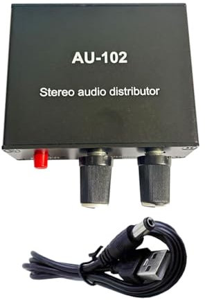 KAQNTUD Sound Amplifier 1x2 auditory Distribution Device 1 In 2 Out Headphone Amplifier Improves Listening