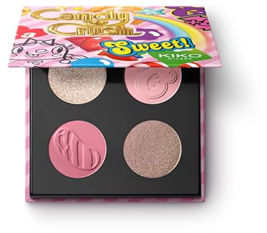 KIKO Milano Candy Crush™ Multi Finish Eyeshadow Palette 02, Palette Con 4 Ombretti Dal Finish Opaco, Metallico E Brillante