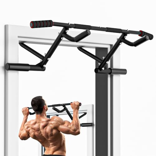 ONETWOFIT Pull Up Bar Doorway,440 lbs Heavy Duty Upper Body Fitness Workout Bar for Home Gym Exercise,Chin-Up Bar for Almost All Doors OT049103 2026 Upgrade Multi-Grip