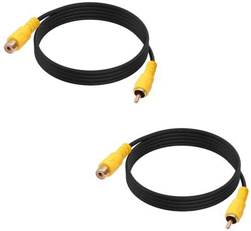 YARCHONN RCA Coaxial Audio Cable RCA Digital AV Subwoofer Cable Cord for Audio Video Projector Television Home Theater DVD/CD Players HDTV-1.5M-2pcs (Male to Female)