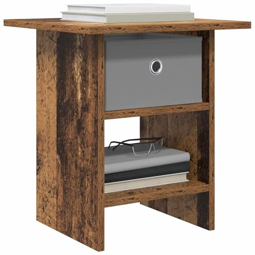 vidaXL Nachttisch 2 pcs Altholz 41 x 40 x 45 cm Holzwerkstoff, Wohnzimmer Tisch, modernes rechteckiges Design, robuster Nachttisch, platzsparend mit viel Stauraum