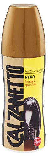 Calzanetto Trattamento Liquido Autolucidante per Calzature in Pelle, Nero, 75ml