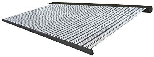 Mendler Elektrische Kassettenmarkise T122, Markise Vollkassette 4x3m - Polyester Grau/Weiß, Rahmen anthrazit