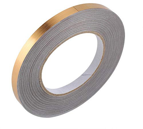 Garosa PVC Impermeabile Foglio di Terra Piastrelle Decorazione Pavimento della Camera Linea Crepaccio Adesivo Autoadesivo Terra Angolo Accessori per La Casa(1cm*50m d'oro)