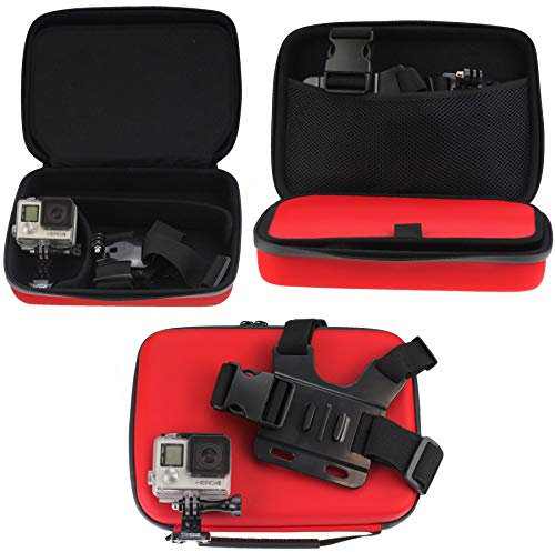 Navitech Red Heavy Duty Rugged Action Camera Hard Case/Cover suitable Compatible With The YI Lite Action Camera