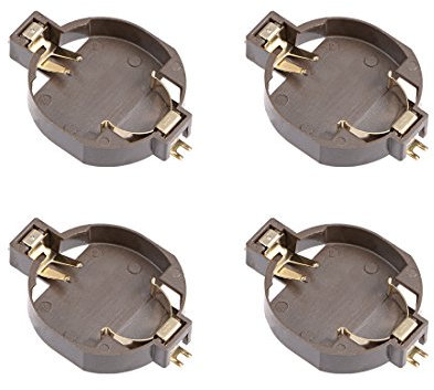sourcing map 4 STK. Runder horizontaler Knopfzellenhalter Batteriehalter Gehäuse Braun DE
