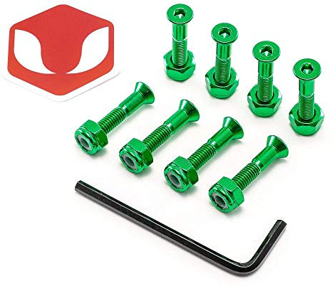 Venom Premium 2,5 cm – Inbusschlüssel, eloxierte Skateboard-Deckschrauben/Schrauben/Hardware – Grün