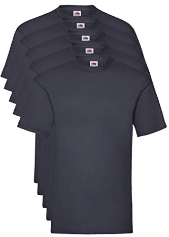 Fruit of the Loom Valueweight 5 Pack T-Shirt, Bleu (Deep Navy AZ), Large (Lot de 5) Homme