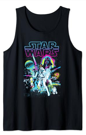 Star Wars Vintage Neon Splatter Movie Poster Tank Top