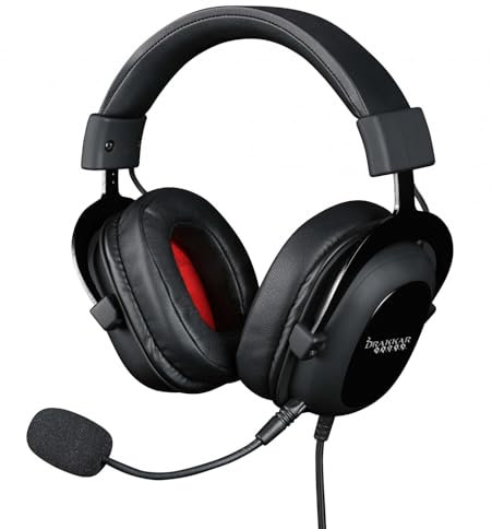 Konix Drakkar Kabelgebundenes Bodhran Pro Gaming-Headset für PC - 53 mm Lautsprecher - Abnehmbares Mikrofon - 2,5 m Kabel - Schwarz
