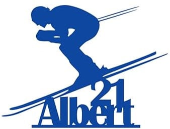 Personalised Skiing Card Cake Topper, Birthday, celebration.