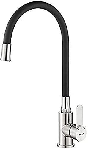 Ibergrif M22119-2 Ferroso Grifo Cocina Flexible, Grifos Cocina Fregadero Universal ConservacióN del Agua, Grifo de Cocina RotacióN de 360, Grifo Cocina Abatible Acero Inoxidable Cepillado