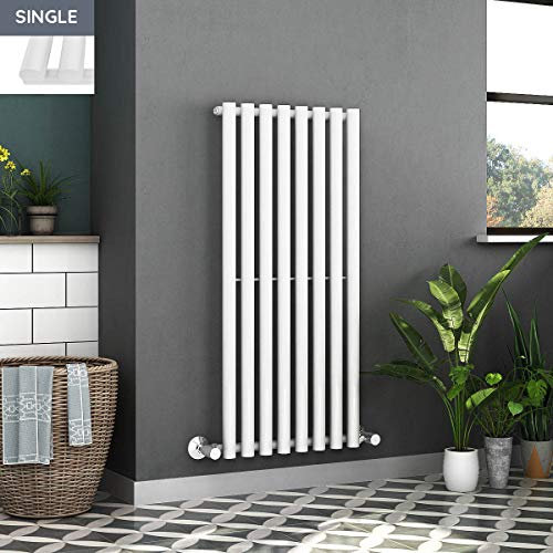 Warmehaus Radiatore verticale di design singolo, 1200 x 545 mm, colore: Bianco