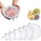 Coperchi elastici in silicone, coperchio di varie dimensioni per ciotola riutilizzabile, durevole ed espandibile per adattarsi a molte dimensioni e forme del contenitore.(Trasparente-6PCS)