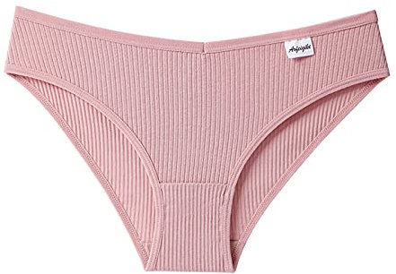 ZDJH Lot de 3 slips pour femme sans coutures - En coton - Taille basse - Élastique - Doux et confortable - Culottes respirantes - Pour femme, Rose, L