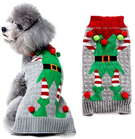 HRTTSY Weihnachten Hundepullover, Winter Warmer Hund Katze Pullover Kleidung Haustier Mantel Kostüm Welpenpullover Pullover Bekleidung für kleine mittelgroße Hunde Großer Hund Haustierpullover