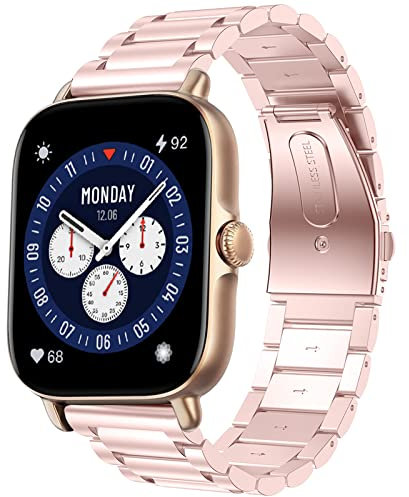 YASPARK Pulsera para Amazfit GTS 3/Amazfit GTS 2/Amazfit GTS, 20 mm, correa de acero inoxidable para Amazfit GTS 4, GTS 4 Mini, GTS 2 Mini, GTS 2e, Amazfit GTR 42 mm, Amazfit Bip, Bip U, Bip S