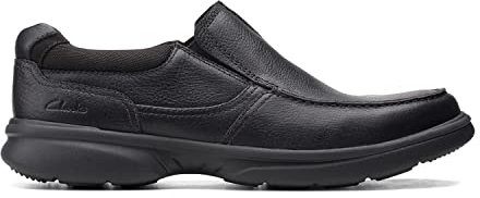 Clarks Bradley Free, Mocasín Hombre, Black Tumbled Leather, 43 EU Ancho