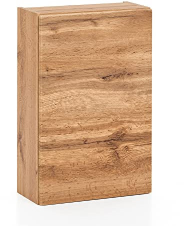 Lomadox Hängeschrank Badezimmer 40 cm breit in Wotan Eiche Nb. mit Push-to-Open Funktion, B/H/T: ca. 40/64/20 cm