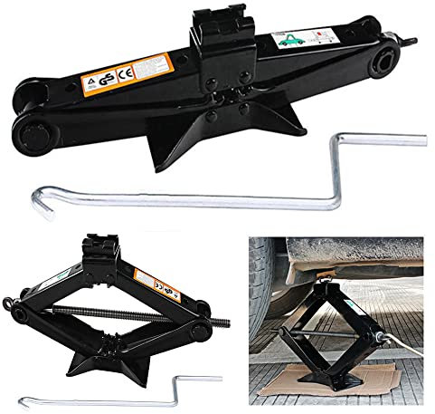 Scissor Car Jack 2 Tonne Rustproof Heavy Lifting Jack, Stabilizer Leveling Jack with Crank Handle, Max 15.16‘’ Work Height, for Vauxhall/Corsa/Astra/Zafira/Insignia/Meriva/Audi A3 A4 A5 Q3 Cars