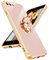 LeYi for iPhone 7 Plus/8 Plus Phone Case, Protection Cover with Ring Holder, [Shiny Plating Gold Edge] Flexible Silicone Lightweight Luxury for iPhone 7+ /8+ Cover, Pink