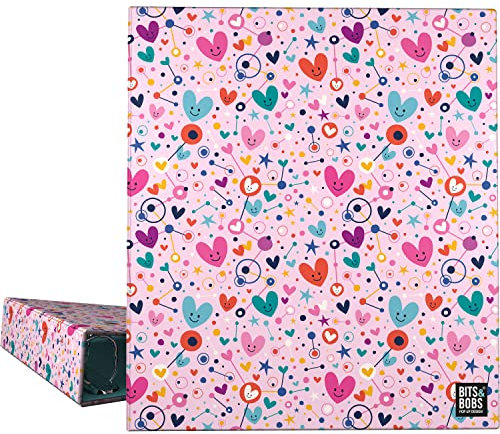 Grafoplás | Classeur à anneaux A4 | 4 anneaux mixtes 40 mm | Collection Bits&Bobs Pop Up Design | Hearts | Certifié FSC