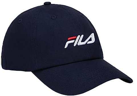 FILA Unisex Baseballmütze Speed Logo Baumwolle Twill Slouch verstellbar, Marineblau, Einheitsgre