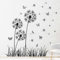 Abnehmbare Wandsticker & Wandbilder: Selbstklebende Pusteblume Blumen Schmetterlinge Wandaufkleber Aufkleber Aufkleber für Wohnzimmer, Flur, Schlafzimmer, Badezimmer und Treppen mit Blumendekoration