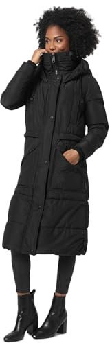 MARIKOO Damen Winterjacke lange Stepp Winter Jacke warm gesteppt B948 [B948-Ayum-Schwarz-Gr.XXL]
