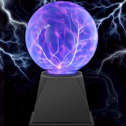 Comely Magische Plasma-Lampe, 13 CM, Plasmakugel empfindlich auf Berührung und Ton, Blaues Licht Neuheit Nachtlichter für Wohnzimmer, Schlafzimmer, Bar