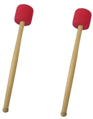 Milisten 2pièces Mailloche Mousse Pour Grand Avec Poignée Bois Accessoire De Percussion Rouge Pour Batterie Bass Drum