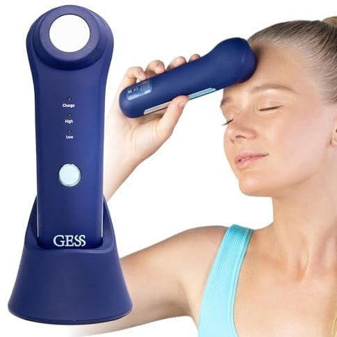 GESS Plasma Energy Kaltplasma Massagegerät mit Keramikplatte, Hautpflegegerät für Gesicht, Hochfrequenz Kosmetikgerät für Akne, Faltenentferner, für empfindliche Haut