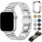 OULUOQI für Apple Watch Armband 45mm 44mm 49mm 42mm 40mm 41mm 38mm Herren Damen, Business Metall Edelstahl Ersatzband Kompatibel mit Ultra 2/Ultra SE iWatch Series 9 8 7 6 5 4 3 2 1