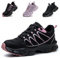Zapatos de Seguridad para Mujer Ligeras Punta de Acero Zapatillas Cómodos Antideslizante de Trabajo Transpirable Calzado de Seguridad Negro Rosa EU 39
