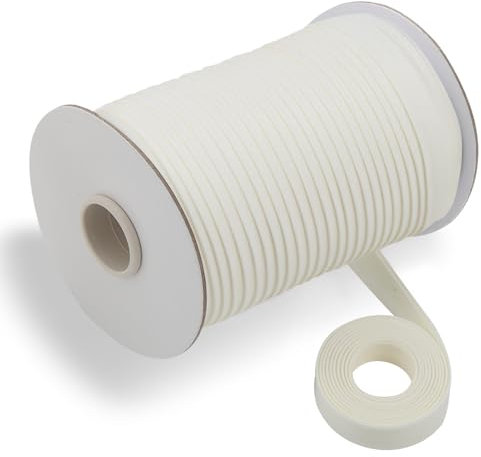 Schrägband, doppelt gefaltet, 1,27 cm, durchgehendes Schrägband zum Nähen, Quilten, Binden, Säumen, Bekleidungshandwerk, Polyester, nicht dehnbar (Elfenbein, 13 mm, 45 Meter)
