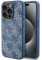 GUESS GUHMP15LG4GFRB Case for iPhone 15 Pro 6.1 Inch Blue Hard Case 4G Collection Leather Metal Logo