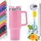 Farberly 6Pcs thermobecher mit strohhalm isolierbecher mit strohhalm und henkel,Kaffeebecher für unterwegs,Thermobecher,Autobecher, Trinkbecher, Reisebecher mit Henkel und Strohhalm kostenloser